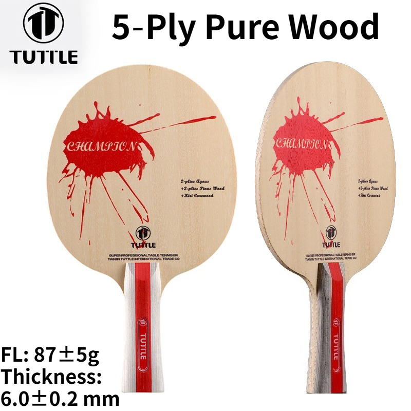 Table Tennis Champion - TUTTLE Champion Road Tafeltennisracketblad 5-laags puur