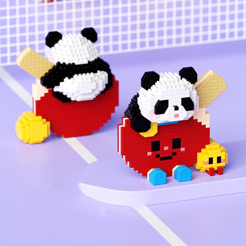 Table Tennis Champion - 2015 schattige panda kampioen tafeltennisracket bouwstenen,